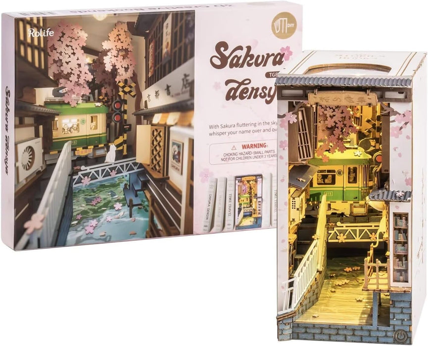 Kit de construcción de madera Book Nook – Sakura Densya 