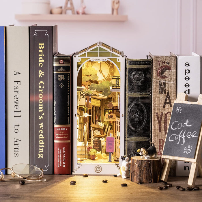 Kit di costruzione in legno Book Nook – Sunshine Town 