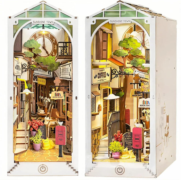 Kit di costruzione in legno Book Nook – Sunshine Town 