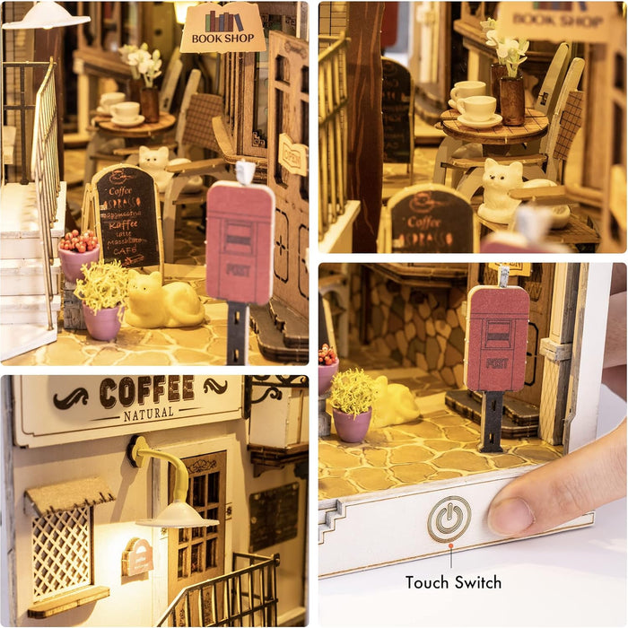 Kit di costruzione in legno Book Nook – Sunshine Town 