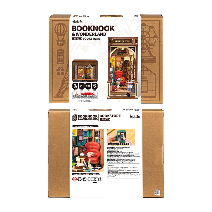 Kit di montaggio in legno Book Nook – Libreria 