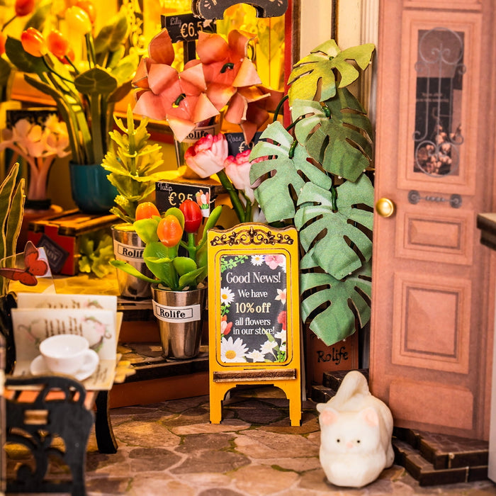 Book Nook Holzbausatz – Blumen-Eck