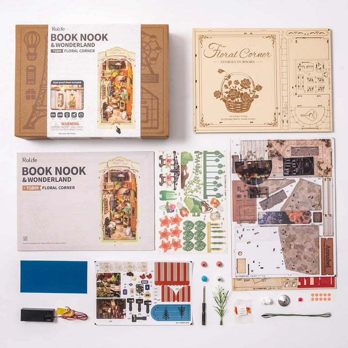 Book Nook Holzbausatz – Blumen-Eck