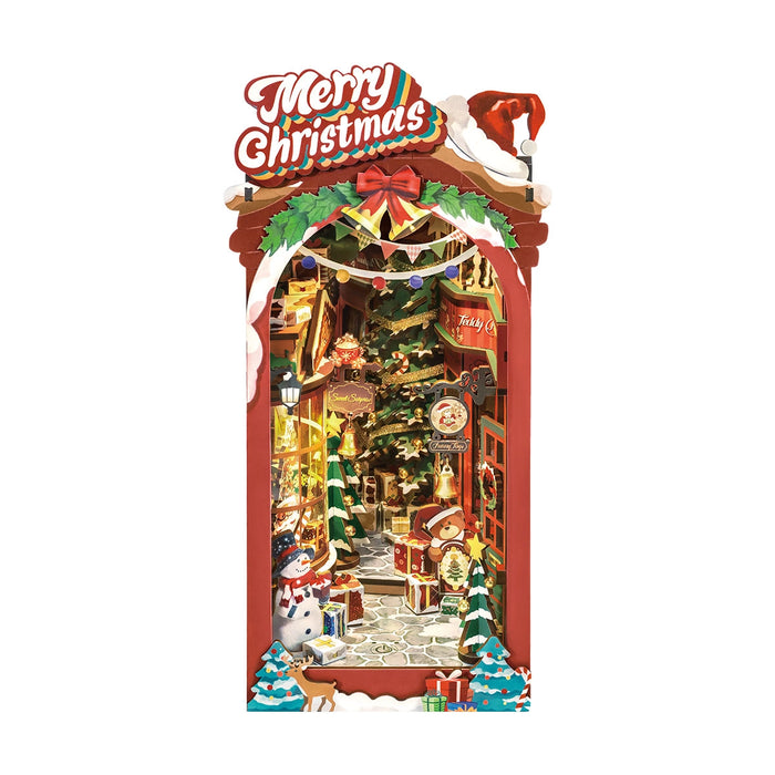 Kit de construcción de madera Book Nook – Calle de Navidad 