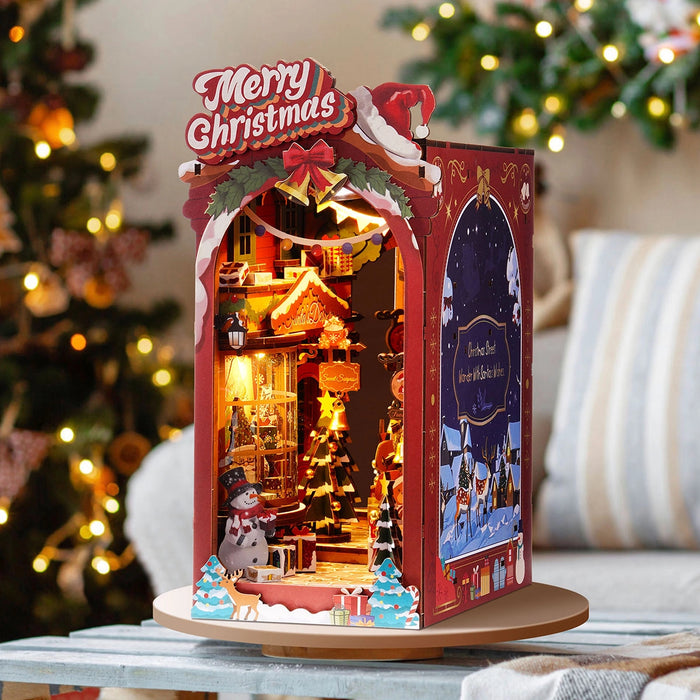 Kit de construcción de madera Book Nook – Calle de Navidad 