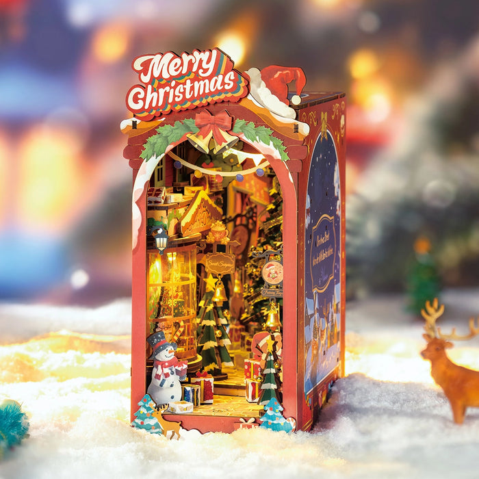 Kit de construcción de madera Book Nook – Calle de Navidad 