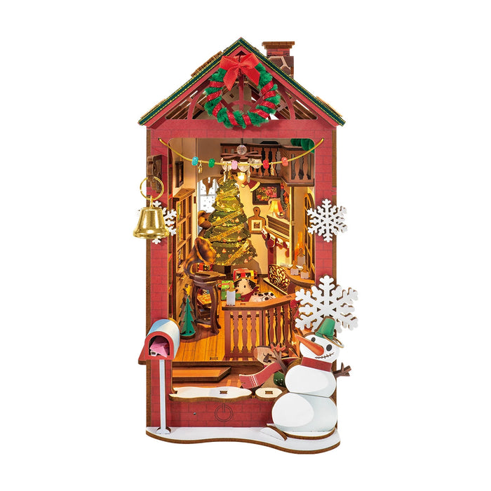 Book Nook Kit in legno – Scena natalizia interna 