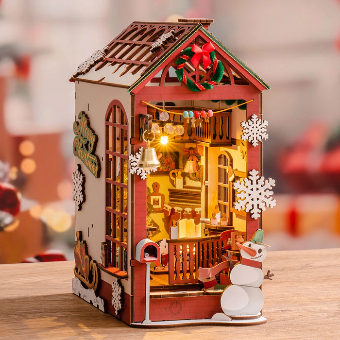 Book Nook Kit in legno – Scena natalizia interna 