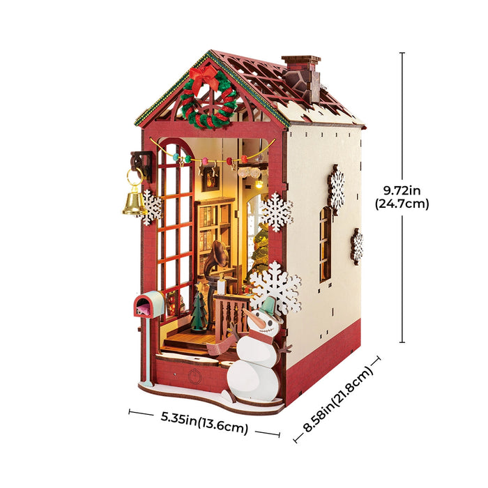 Book Nook Kit in legno – Scena natalizia interna 