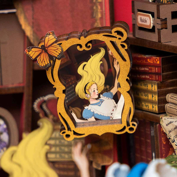 Book Nook Holzbausatz – Fall ins Wunderland