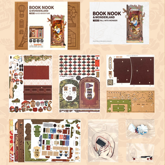 Book Nook Holzbausatz – Fall ins Wunderland