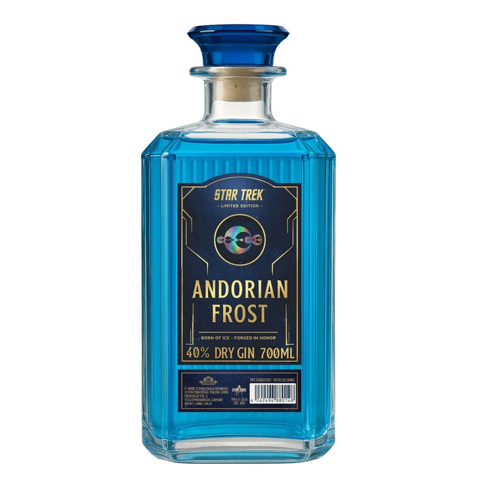Set Star Trek Andorian Frost Gin con Cubitos de Hielo de Acero Inoxidable