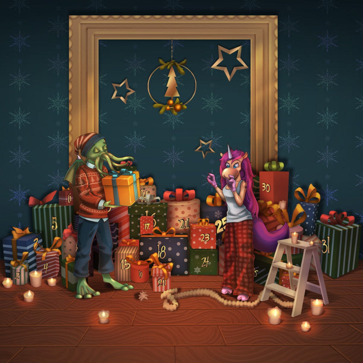 Legendärer Adventskalender Cartoon