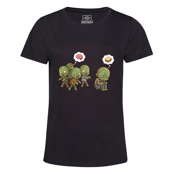 Zombie Vegetarian - Vista frontal Girlie Negro