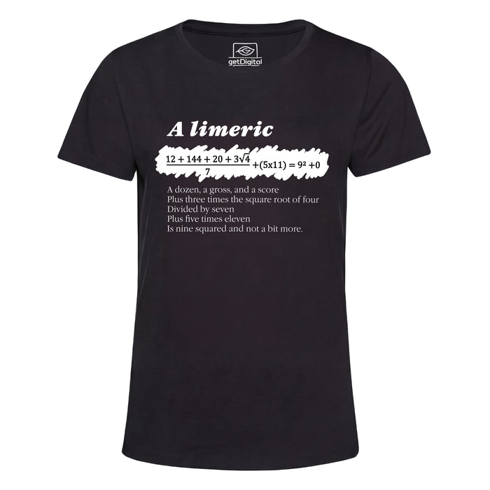 A Limerick - Poema matematico con equazione - Vista principale Girlie Nero