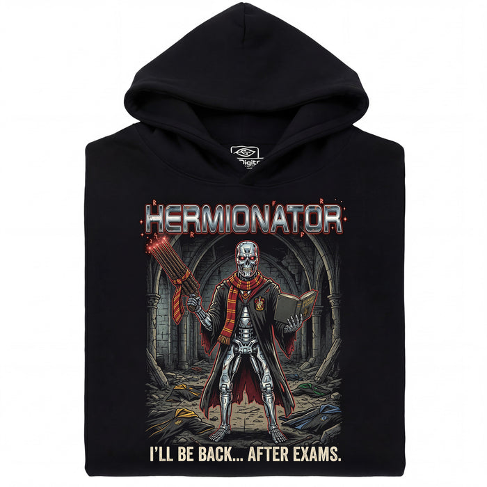 Hermionator - Vista principale Felpa con cappuccio Nero
