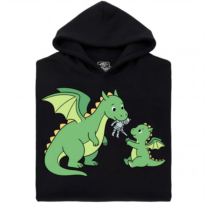 Dragon Parenting - Hoofdweergave Hoodie Zwart