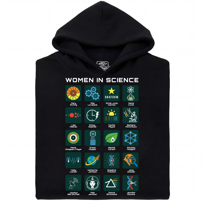 Women in Science - 20 Pioniere della Scienza - Vista principale Felpa Nero