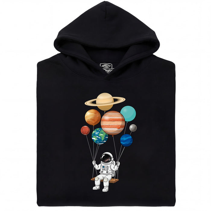 Cosmic Swing - Vooraanzicht Hoodie Zwart