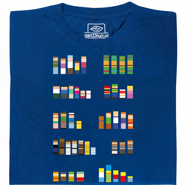 Pixel Legends of TV - Vista principale T-Shirt Blu