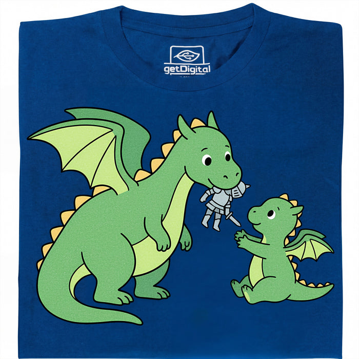 Dragon Parenting - Hoofdweergave T-Shirt Blauw