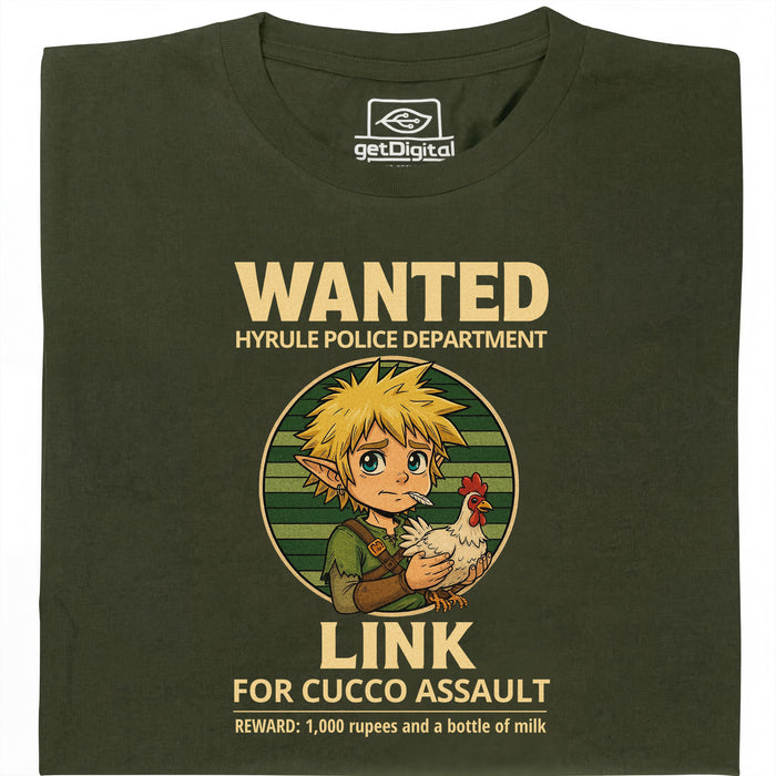 Wanted for Cucco Assault - Vue Principale T-Shirt Vert Foncé