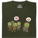 Zombie Vegetarian - Vista frontal Camiseta Verde Oscuro
