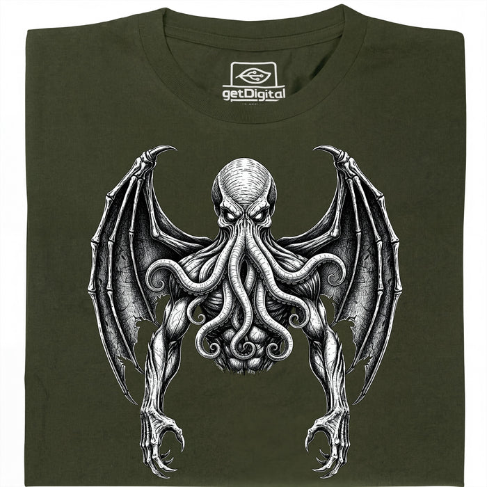 Cthulhu - Il Grande Antico - Vista principale T-shirt Verde Scuro