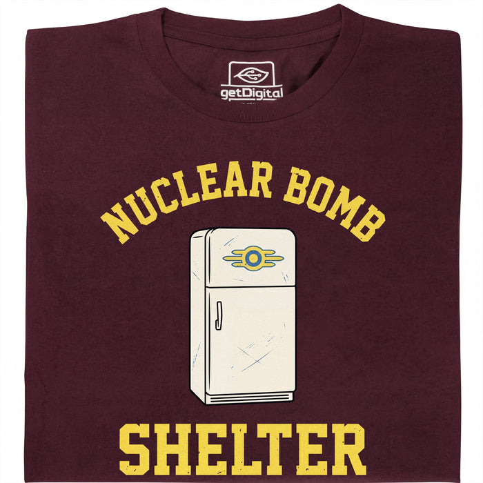 Refrigerador Nuclear Bomb Shelter - Vista Principal Camiseta Rojo Oscuro