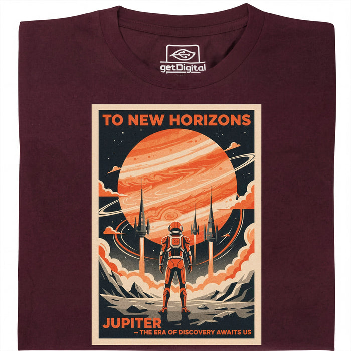 To New Horizons - Vista principal Camiseta Rojo oscuro
