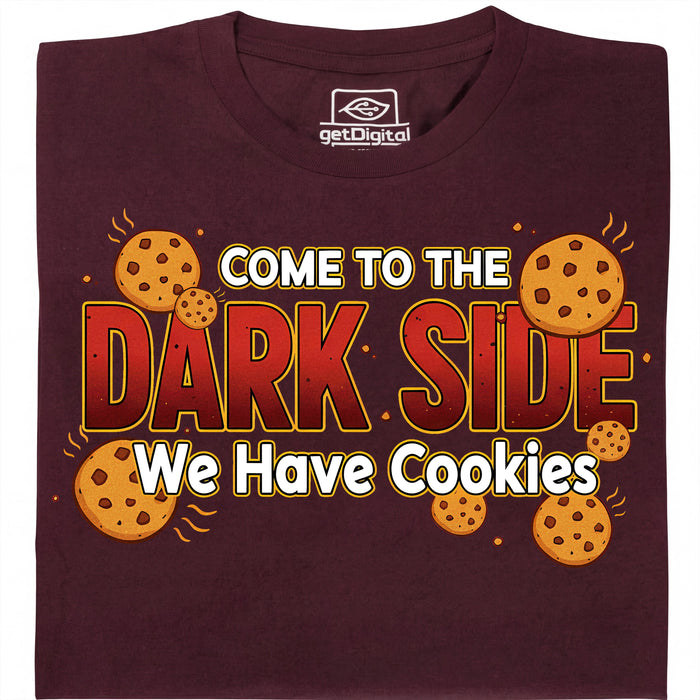 Come to the Dark Side - We Have Cookies - Vista principale T-shirt Rosso Scuro