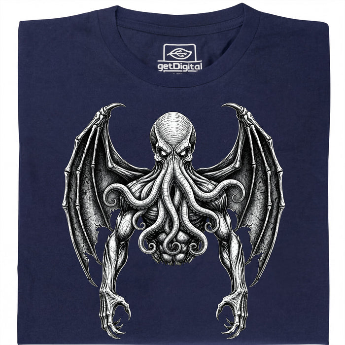 Cthulhu - Il Grande Antico - Vista principale T-shirt Blu Marino