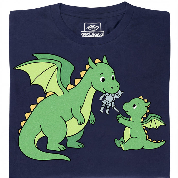 Dragon Parenting - Hoofdweergave T-Shirt Marineblauw