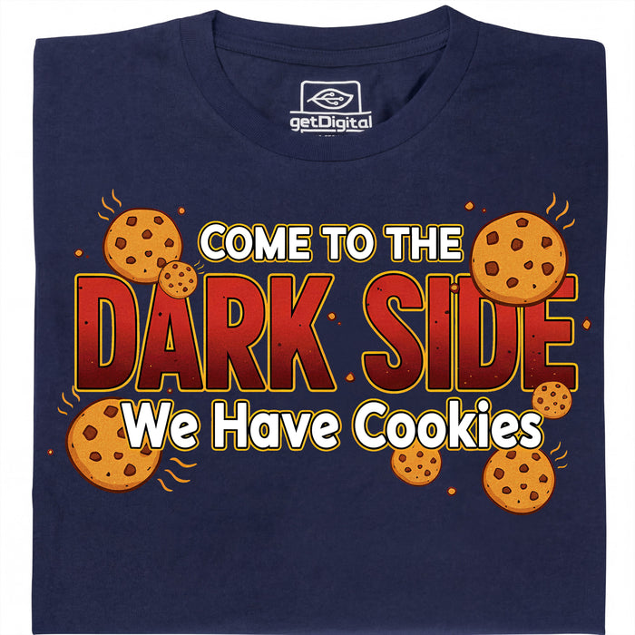 Come to the Dark Side - We Have Cookies - Vista principale T-shirt Blu Navy
