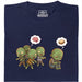 Zombie Vegetarian - Vista frontal Camiseta Azul Marino