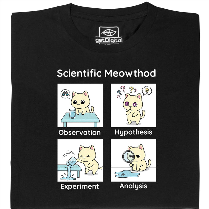 Scientific Meowthod - Vista principal Camiseta Negro