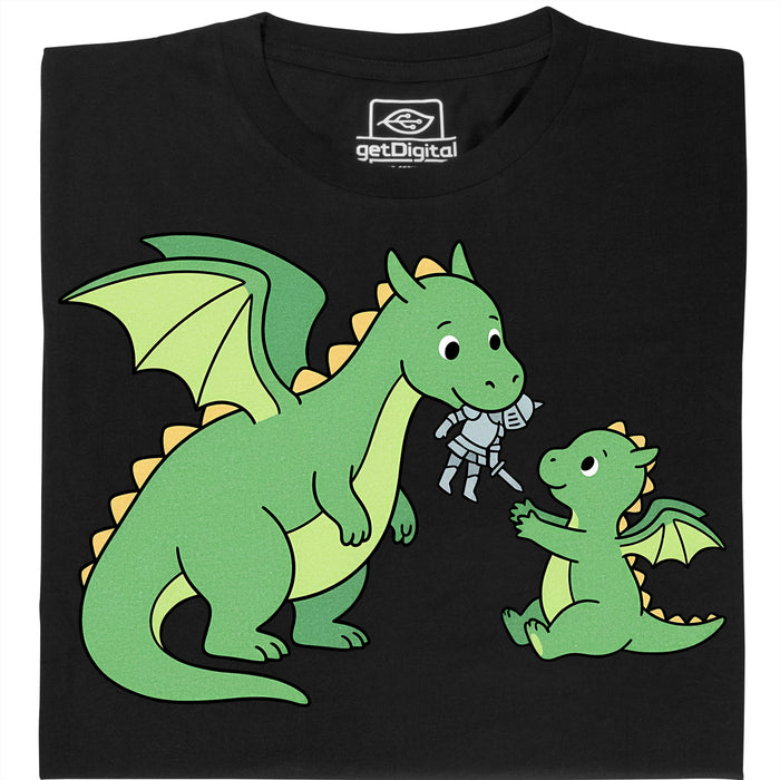 Dragon Parenting - Hoofdweergave T-Shirt Zwart