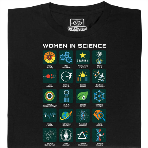 Women in Science - 20 Pioniere della Scienza - Vista principale T-Shirt Nero