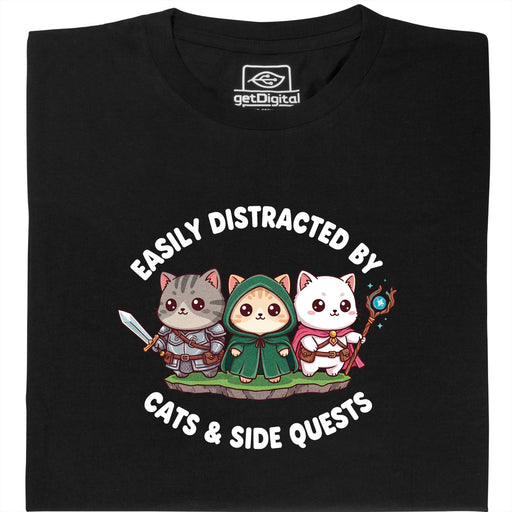 Cats &amp; Sidequests - Vista principal Camiseta Negro