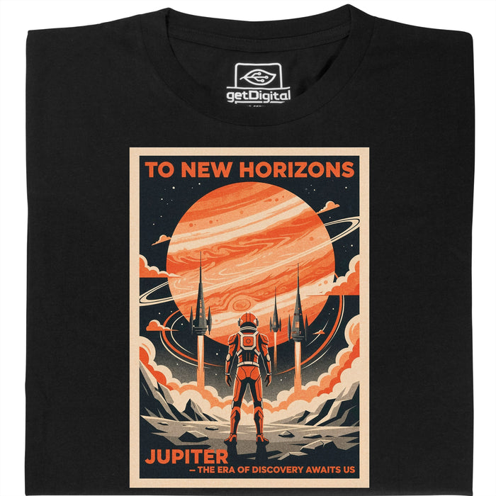 To New Horizons - Vista principal Camiseta Negro