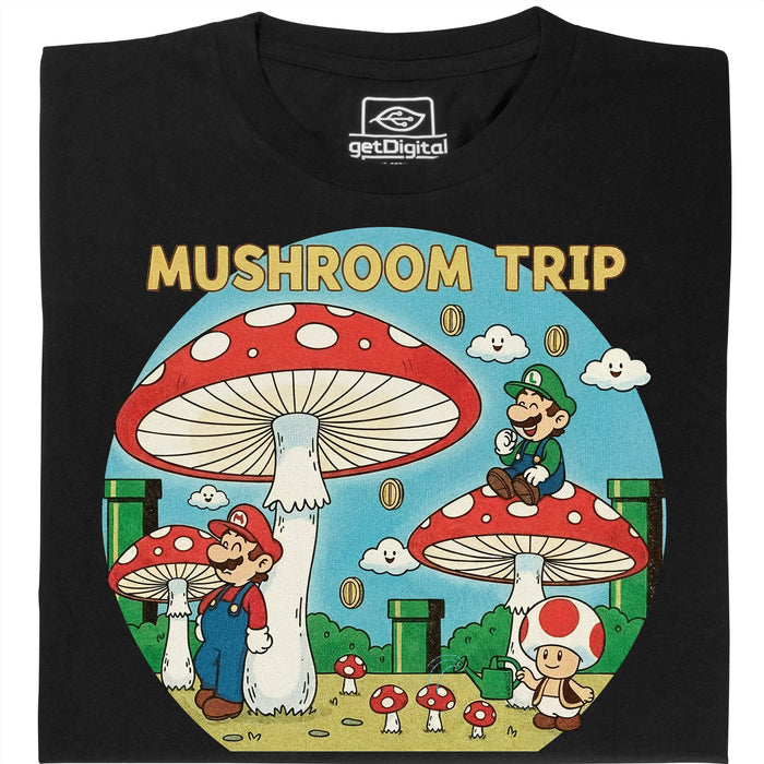 Mushroom Trip  - Hauptansicht T-Shirt Schwarz