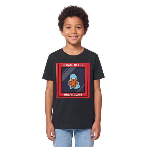 In Case of Fire - Break Glass - Kindershirt Model Junge 1