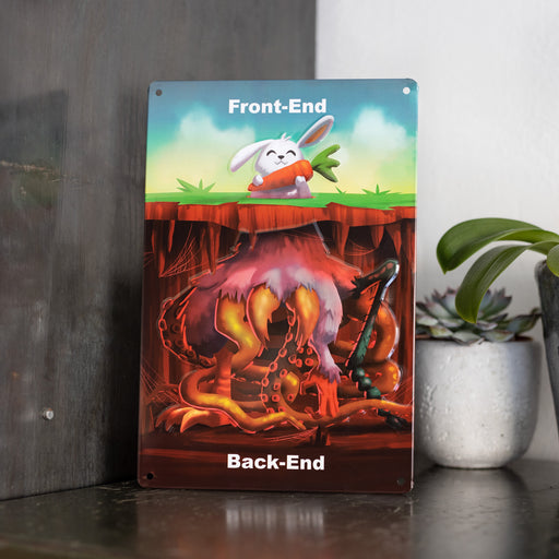 Blechschild Front-End und Back-End