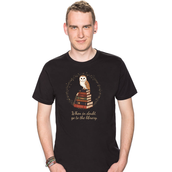 When in doubt, go to the library - T-Shirt Man Colin