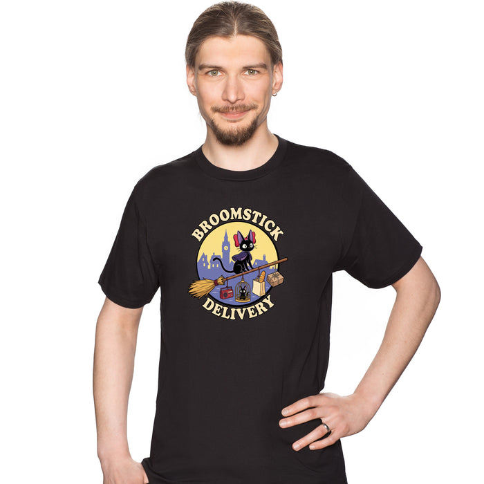Broomstick Delivery - The Cat Takes Over the Delivery Service - T-Shirt Man David
