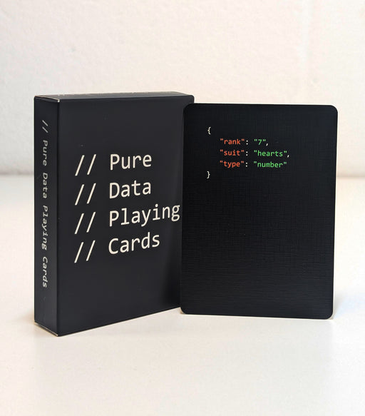 Pure Data Playing Cards - Jeu de Cartes Limité en Design JSON