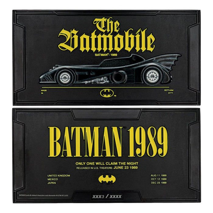 Lingote de metal de Batman Batmóvil 1989 (edición limitada)