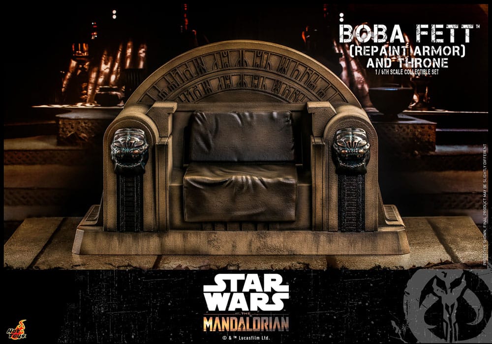 Action figure Star Wars The Mandalorian Boba Fett con Trono 1:6 Special Edition