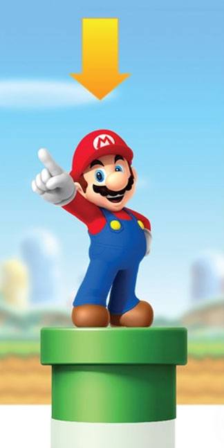 Lámpara nocturna Super Mario Mario sobre una tubería