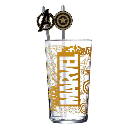Bicchiere Marvel con cannucce